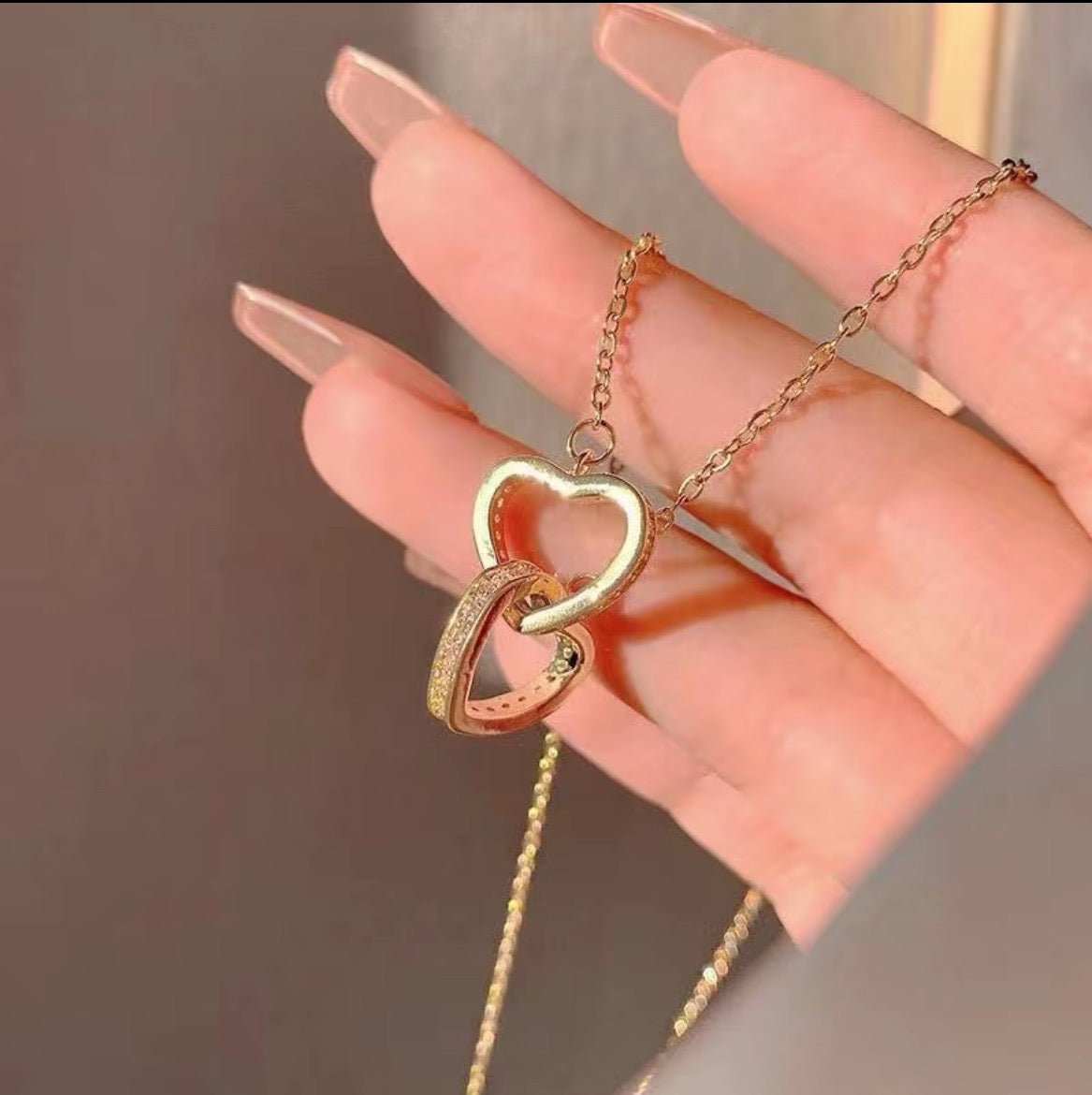 GOLD TWIN HEARTS NECKLACE