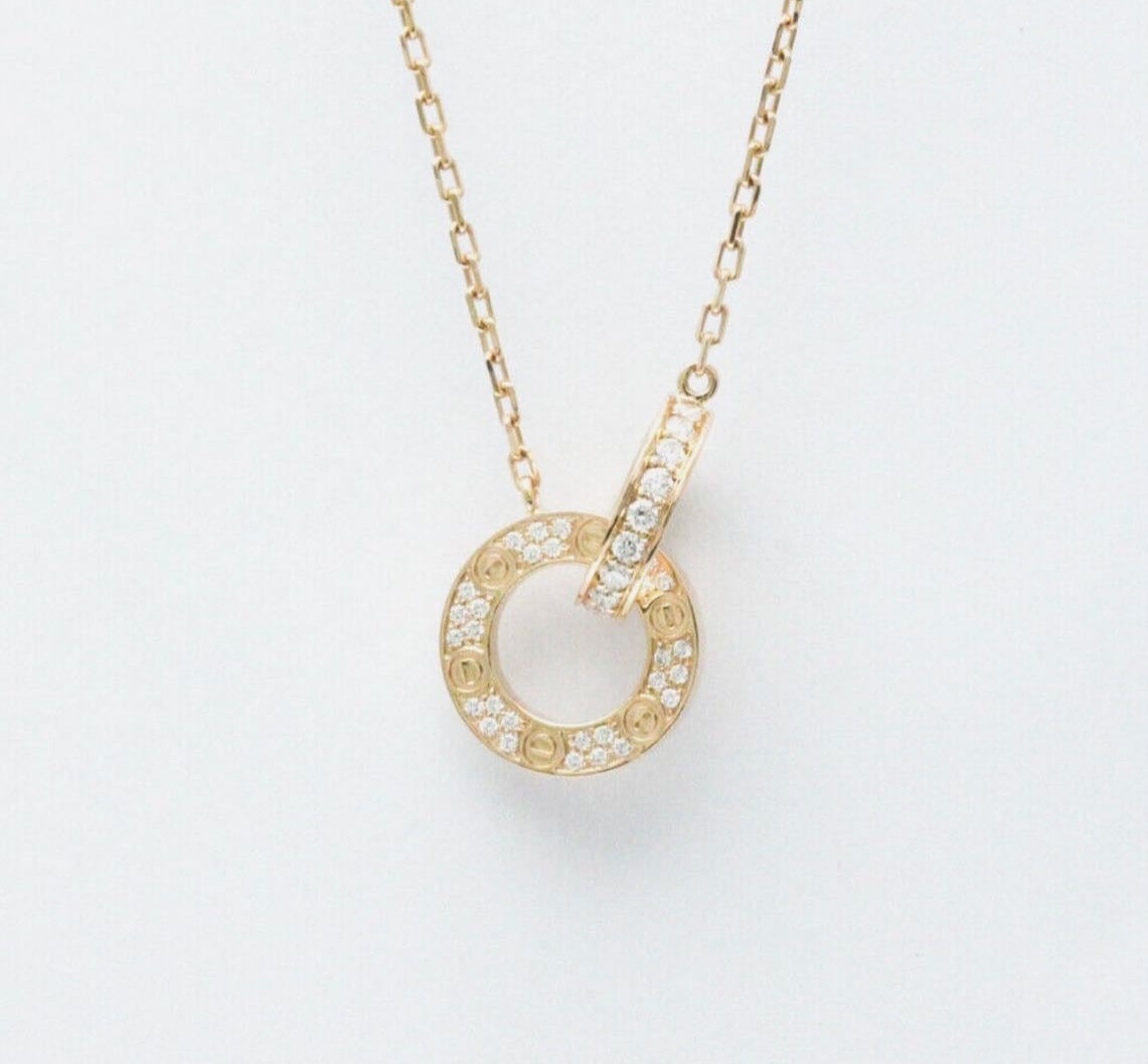 DIAMOND STAMP INTERLOCK NECKLACE