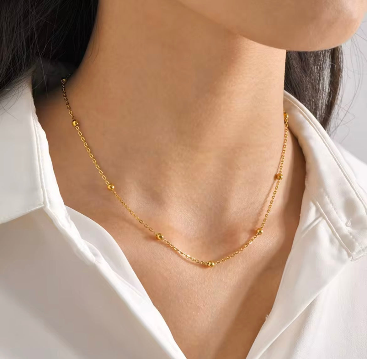 BEADED CHAIN NECKLACE