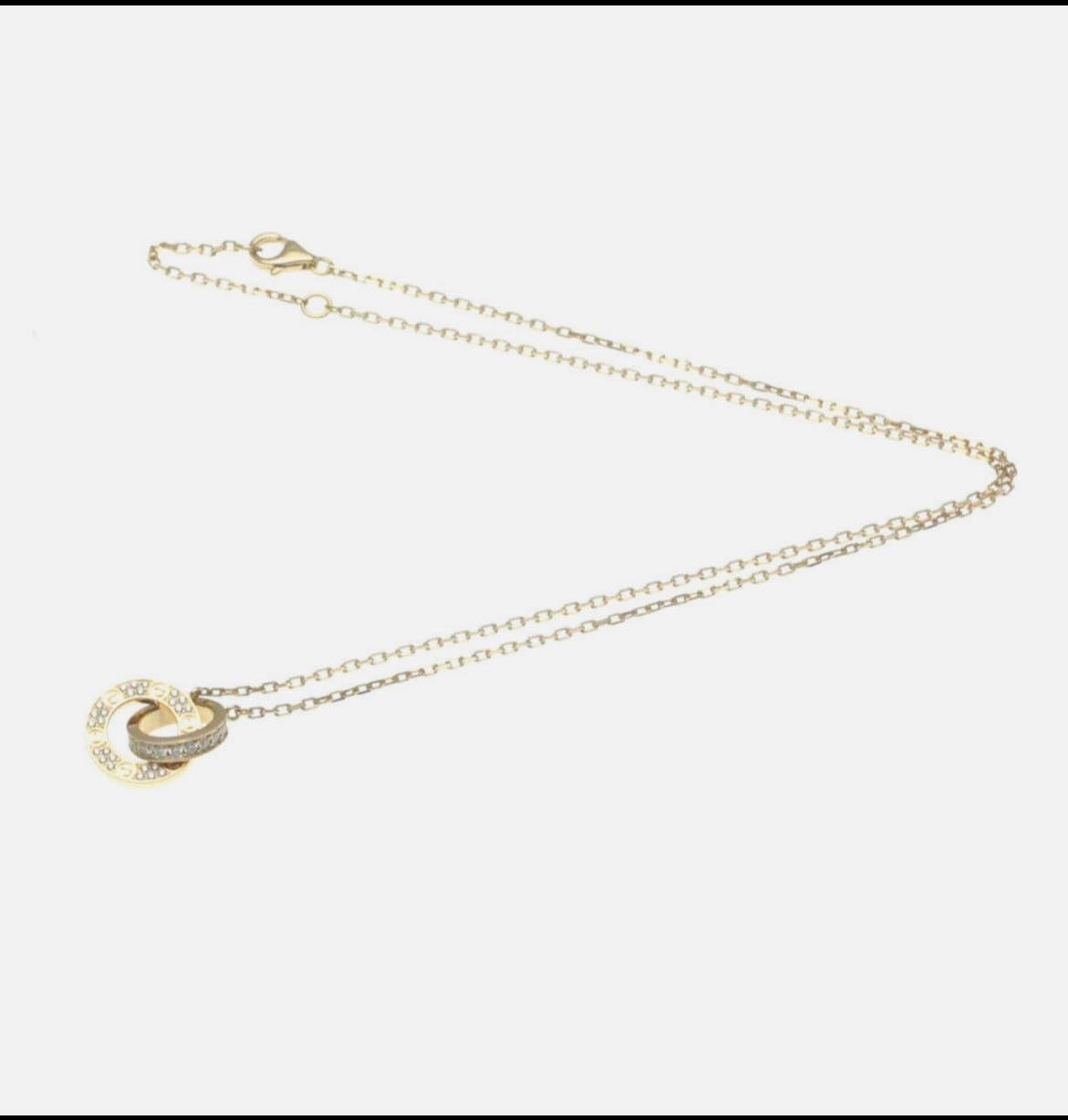 DIAMOND STAMP INTERLOCK NECKLACE