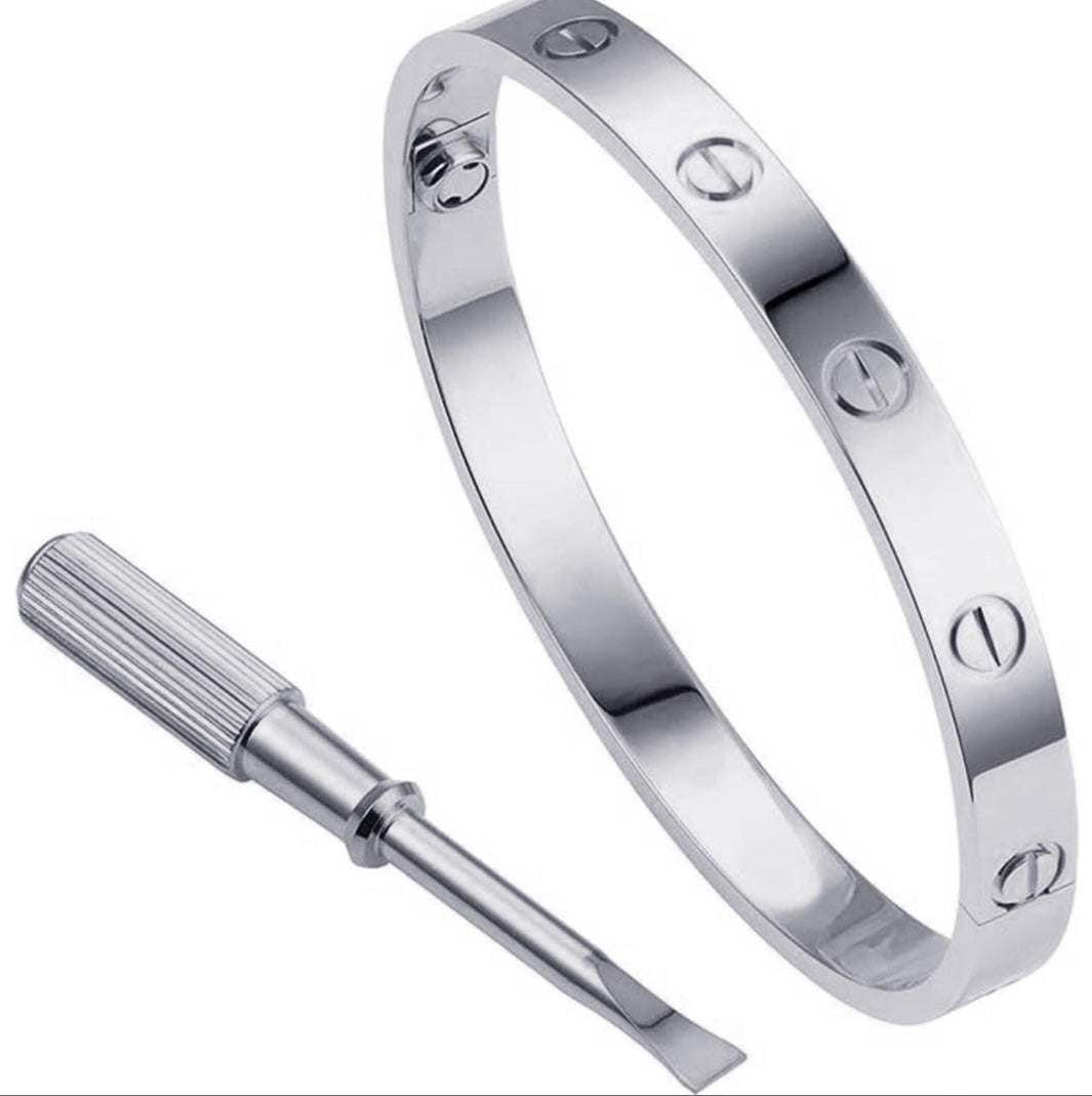 C PLAIN CUFF WITH SCREW SILVER