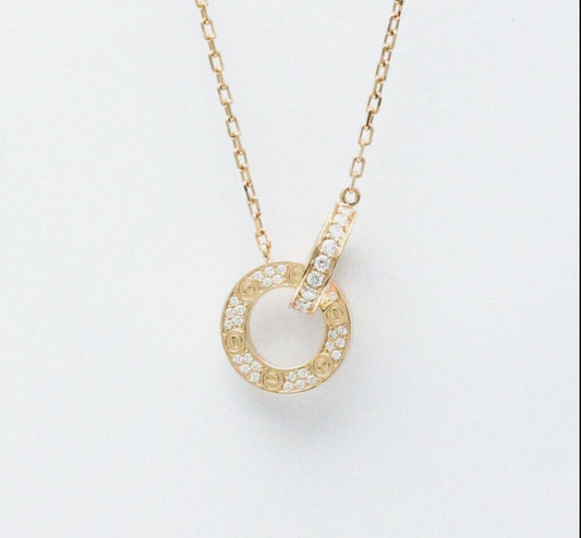 Diamond interlocked necklace