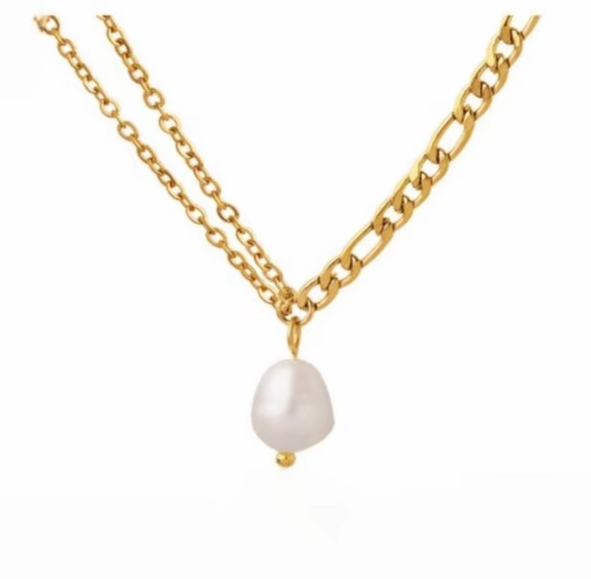 Inara double chain pearl necklace