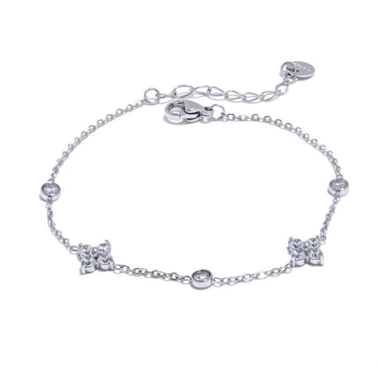 Ayma silver s925 dainty clover bracelet