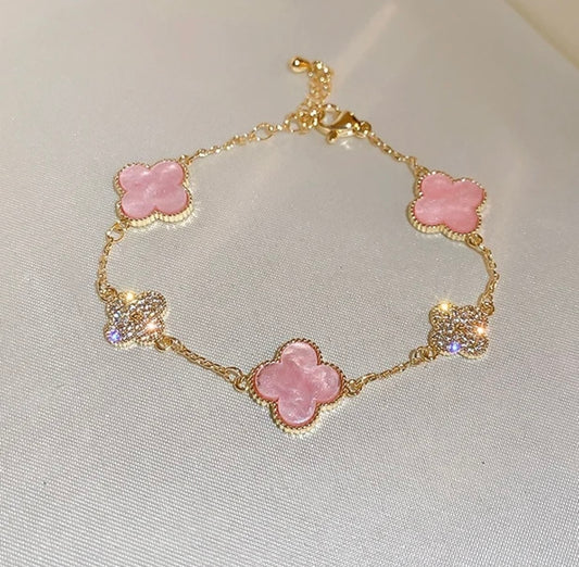 Tehzib pink and diamond bracelet